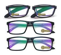 LUFF 4 Pcs Gafas de lectura plegables + Gafas de lectura simples Combinación Gafas de lectura ultraligeras portátiles anti-Blu-ray Unisex