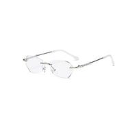 LUFF Gafas de lectura sin montura para mujer,Gafas de lectura ligeras de moda contra la luz azul,Gafas clásicas de montura metálica y cómoda