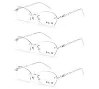 LUFF Gafas Lectura Sin Montura,Montura metálica 16g,Protección Luz Azul