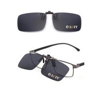 LUFF Lentes de sol polarizados con clip que se ajustan sobre lentes graduados para hombres y mujeres, HD antirreflejos, UV400, clips para gafas de sol para exteriores, Black, 60*41mm