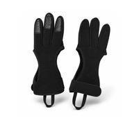 LUFFLOK 2 Piezas Tiro con Arco Guantes, Tiro Guante Ajustable para Arco y Flechas Adulto y Compuesto, Archery Glove con Dedos Reforzados, Accesorios Caza Entrenamiento (Negro)