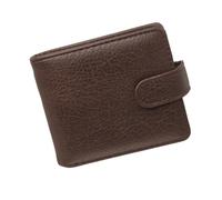 LUFFLOK Billetera de Cuero Marrón, Cartera para Hombres y Mujeres, Billetera Multifuncional Suave con 2 Compartimentos para Billetes con Hebilla, Ranuras para Cartera Tarjetas (Marrón)