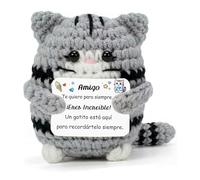 LUFLQQAE Graduación Regalos Gato Lindo Hijo Amigo Ganchillo Apoyo Emocional Cumpleaños Día Padre Tío Padrino Abuelo Papá Hombre Hecho a Mano Apreciación Recuerdo Nieto Hermano Primo Sobrino (Amigo)