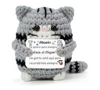 LUFLQQAE Graduación Regalos Gato Lindo Hijo Amigo Ganchillo Apoyo Emocional Cumpleaños Día Padre Tío Padrino Abuelo Papá Hombre Hecho a Mano Apreciación Recuerdo Nieto Hermano Primo Sobrino (Abuelo)