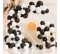 Luftballon Girlande Schwarz Weiß SKYIOL Ballon Girlande Set 120 Stück Matte Schwarz Weiß Latex Ballons Helium ballons für Geburtstag Hochzeit Baby Shower Abschluss Party Dekorationen