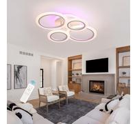 LuFun plafón redonda,50W lampara techo interior,luz led techo blanco control remoto,4 círculos lámpara de techo modernas,lámpara led techo salon,dormitorio,comedor,cocina,pasillo,3000k-6000k