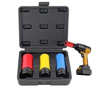 Lug Nut Socket - 80mm, Wheel Socket Set, Thin Wall Sockets | 3 Piece Anti Scratch Design, High Toughness Steel, Shock Resistant Build, Sockets Set For Garage, Driveway, Workshop, Brake Job