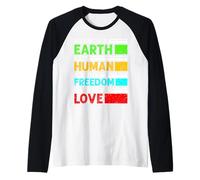Lugar de Nacimiento Carrera Tierra Libertad Humana Amor Unidad Mensaje Camiseta Manga Raglan
