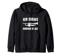 Lugar de Nacimiento de la Trompeta de Jazz de Nueva Orleans NOLA Music Sudadera con Capucha