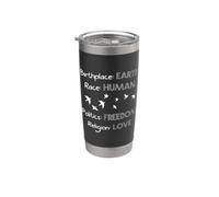 Lugar de nacimiento Raza terrestre Libertad humana Amor Cita Vaso térmico de acero inoxidable de doble pared