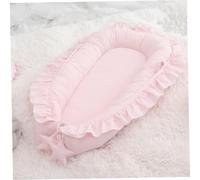 Lugar para bebés, 37.4x23.6 pulgadas de algodón transpirable para bebés portátil con volteo, cuna de viaje recién nacido, nido de infante suave para 0-18 meses bebés