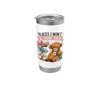 Lugares a los que no iré hoy Fluffy Cow Vaso térmico de acero inoxidable de doble pared