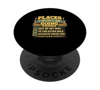 Lugares a los Que no iré Hoy Sarcasmo Cancelar Planes Humor seco PopSockets PopGrip Adhesivo