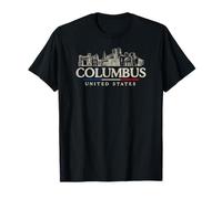 Lugares De Interés De Columbus Vintage Viajes Estados Unidos Camiseta