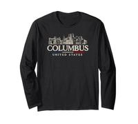 Lugares De Interés De Columbus Vintage Viajes Estados Unidos Manga Larga
