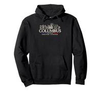 Lugares De Interés De Columbus Vintage Viajes Estados Unidos Sudadera con Capucha