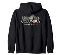 Lugares De Interés De Columbus Vintage Viajes Estados Unidos Sudadera con Capucha