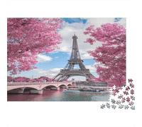 Lugares emblemáticos París Puzzles 1000 Piezas De Cartón Grueso Puzle Clásico Anti Estrés Adultos para Actividad para Sobremesa como Regalo Original 70x50cm/1000pcs