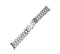 LUGEMA 12 14 15 16 17 18 19 20 21mm 22 mm 23mm 24mm reloj de reloj de reloj de acero inoxidable Curved Reloj de reloj Correa de mariposa Hebilla de pulsera correa(Silver,24mm)