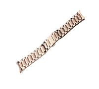 LUGEMA 12 14 15 16 17 18 19 20 21mm 22 mm 23mm 24mm reloj de reloj de reloj de acero inoxidable Curved Reloj de reloj Correa de mariposa Hebilla de pulsera correa(Rose Gold,17mm)