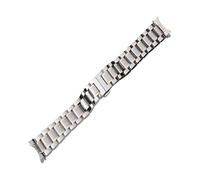 LUGEMA 12 14 15 16 17 18 19 20 21mm 22 mm 23mm 24mm reloj de reloj de reloj de acero inoxidable Curved Reloj de reloj Correa de mariposa Hebilla de pulsera correa(Silver RoseGold,15mm)