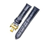 LUGEMA 14 15 18 19 20 2 1 mm Reloj Accesorios Correa Compatible con Conquest Master Collection Watch Band Band Band Band Butterfly Hebilla Pulsera(Black gold,15mm with LG)