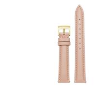 LUGEMA 14 Mm 16 18 20 Correa De Reloj Lisa Cuero Genuino Compatible Con Fossil Citizen Pulsera DW For Mujer Azul Cielo Rosa Marrón(Pink-gold,14mm)