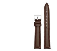 LUGEMA 14 Mm 16 18 20 Correa De Reloj Lisa Cuero Genuino Compatible Con Fossil Citizen Pulsera DW For Mujer Azul Cielo Rosa Marrón(Brown-silver,18mm)