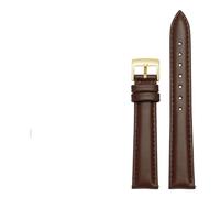 LUGEMA 14 Mm 16 18 20 Correa De Reloj Lisa Cuero Genuino Compatible Con Fossil Citizen Pulsera DW For Mujer Azul Cielo Rosa Marrón(Brown-gold,14mm)