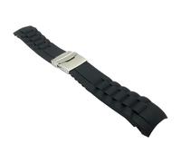 LUGEMA 16mm 18mm 20mm 22mm 24mm 26mm caucho de silicona buzo correa de reloj de arco de silicona con hebilla de cierre de acero inoxidable plegable correa de bricolaje(16mm)