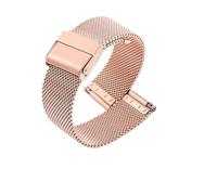 LUGEMA 18mm 19mm 20mm 21mm 22mm 23mm 24mm nuevo negro milanesa de Metal inoxidable correa de reloj pulsera con pasador de liberación rápida(Rose gold,23mm)