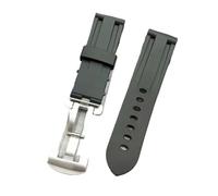 LUGEMA 22 2 4mm Mira accesorios Pulsera compatible con Panerai Watch Compatible con hombres Pila Banda Silicone Sports Wristwatch Strap TPU Cinturón de reloj de goma(Black S butterfly,24mm)