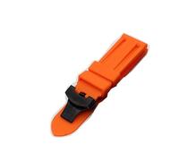 LUGEMA 22 2 4mm Mira accesorios Pulsera compatible con Panerai Watch Compatible con hombres Pila Banda Silicone Sports Wristwatch Strap TPU Cinturón de reloj de goma(Orange B butterfly,22mm)