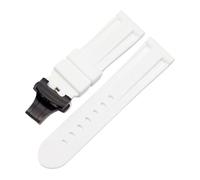 LUGEMA 22 2 4mm Mira accesorios Pulsera compatible con Panerai Watch Compatible con hombres Pila Banda Silicone Sports Wristwatch Strap TPU Cinturón de reloj de goma(White B butterfly,22mm)