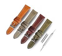 LUGEMA Adecuado compatible con correas de reloj antiguas, reloj de cuero de piel de becerro italiano hecho a mano 1 8mm 20mm 22mm, Pulsera suave de estilo retro helado(Brown,18mm)