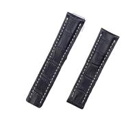 LUGEMA Banda de reloj Compatible con Breitling Strap Compatible Withr Mundo de navitimer Avenger Superocean Cinturón 20 mm 22mm 24mm logo(Dark Blue bamboo,WITH BLACK BUCKLE_20MM)