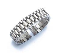 LUGEMA Banda de reloj compatible con Rolex DateJutjust Day-Fecha OysterPertual Fecha Accesorios de reloj de correa de acero inoxidable 13 17 20 mm de reloj pulsera(Silver,13MM_WITHOUT LOGO)