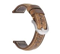 LUGEMA Banda de reloj de cuero genuino de la cera de la moda 19 mm 20 mm 21mm 22mm 23mm 24mm reloj correas relojes banda banda brown azul negro(Crazy horse brown2,20mm)