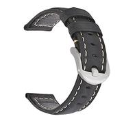 LUGEMA Banda de reloj de cuero genuino de la cera de la moda 19 mm 20 mm 21mm 22mm 23mm 24mm reloj correas relojes banda banda brown azul negro(Crazy horse black,20mm)