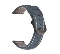 LUGEMA Banda de reloj de cuero genuino de la cera de la moda 19 mm 20 mm 21mm 22mm 23mm 24mm reloj correas relojes banda banda brown azul negro(Crazy horse blue-B,21mm)