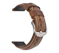 LUGEMA Banda de reloj de cuero genuino de la cera de la moda 19 mm 20 mm 21mm 22mm 23mm 24mm reloj correas relojes banda banda brown azul negro(Oil wax Light brown,20mm)