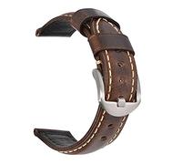 LUGEMA Banda de reloj de cuero genuino de la cera de la moda 19 mm 20 mm 21mm 22mm 23mm 24mm reloj correas relojes banda banda brown azul negro(Oil wax dark brown,20mm)