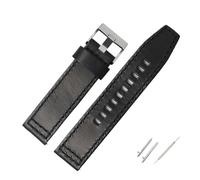 LUGEMA Compatible Con Fossil JR1354|1487|1424 Correa De Reloj De Cuero Genuino De Liberación Rápida Retro Diesel Correa Negra Marrón Oscuro 22 Mm 24 Mm(Black silver clasp,24mm)