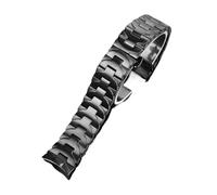 LUGEMA Corcha de reloj de acero inoxidable 316L de la banda de vigilancia de 24 mm compatible con Panerai PAM111 PAM441 Mira la banda curvada brazalete de metal soild compatible con hombres(Black)