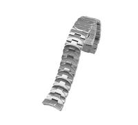 LUGEMA Corcha de reloj de acero inoxidable 316L de la banda de vigilancia de 24 mm compatible con Panerai PAM111 PAM441 Mira la banda curvada brazalete de metal soild compatible con hombres(Silver)