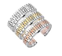 LUGEMA Correa De Acero Inoxidable Macizo Con Extremo Curvo For Reloj De 12 Mm, 14 Mm, 16 Mm, 18 Mm, 19 Mm, 20 Mm, 21 Mm Y 22 Mm. Hebilla De Mariposa.(Silver rose gold,22mm)