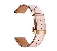 LUGEMA Correa de cuero de 20 mm compatible con Samsung Galaxy Watch 4 3 Band clásica 42 mm 46 mm activo 2 40 mm 44 mm 41 mm Pulsera for Garmin Venu/SQ Cinturón(Pink-Rosegold Clasp)
