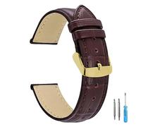 LUGEMA Correa De Cuero De Repuesto For Reloj, For Hombre Y Mujer, 12 Mm, 14 Mm, 16 Mm, 18 Mm, 20 Mm, 22 Mm Y 24 Mm.(Brown-G,24mm)