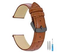 LUGEMA Correa De Cuero De Repuesto For Reloj, For Hombre Y Mujer, 12 Mm, 14 Mm, 16 Mm, 18 Mm, 20 Mm, 22 Mm Y 24 Mm.(Orange-BK,24mm)