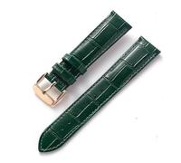 LUGEMA Correa de cuero for hombre y mujer compatible con Cartier Tank London Solo Key Cierre plegable 17,18,20,22MM Accesorios for correa de reloj de cuero(Green rose buckle,16)